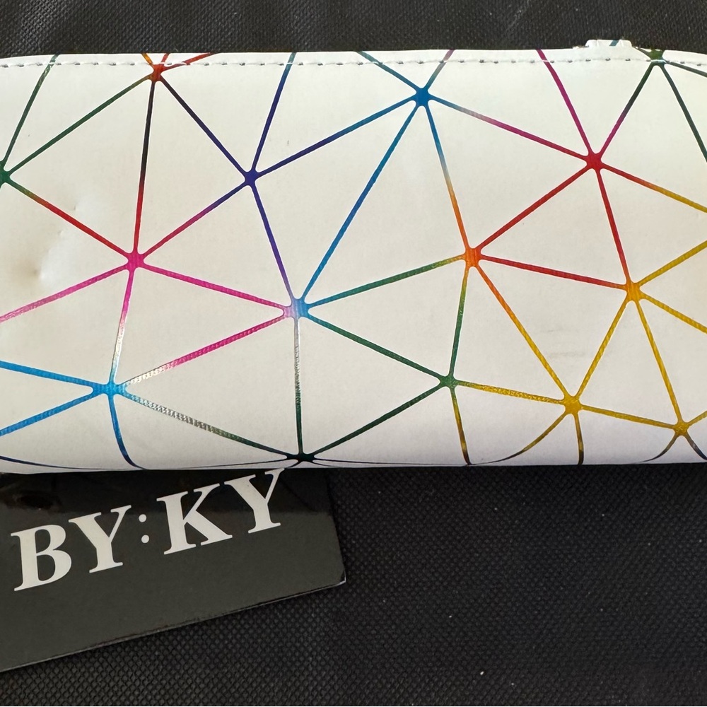 Geometric Multicolor Wallet use as wristlet or crossbody NWT